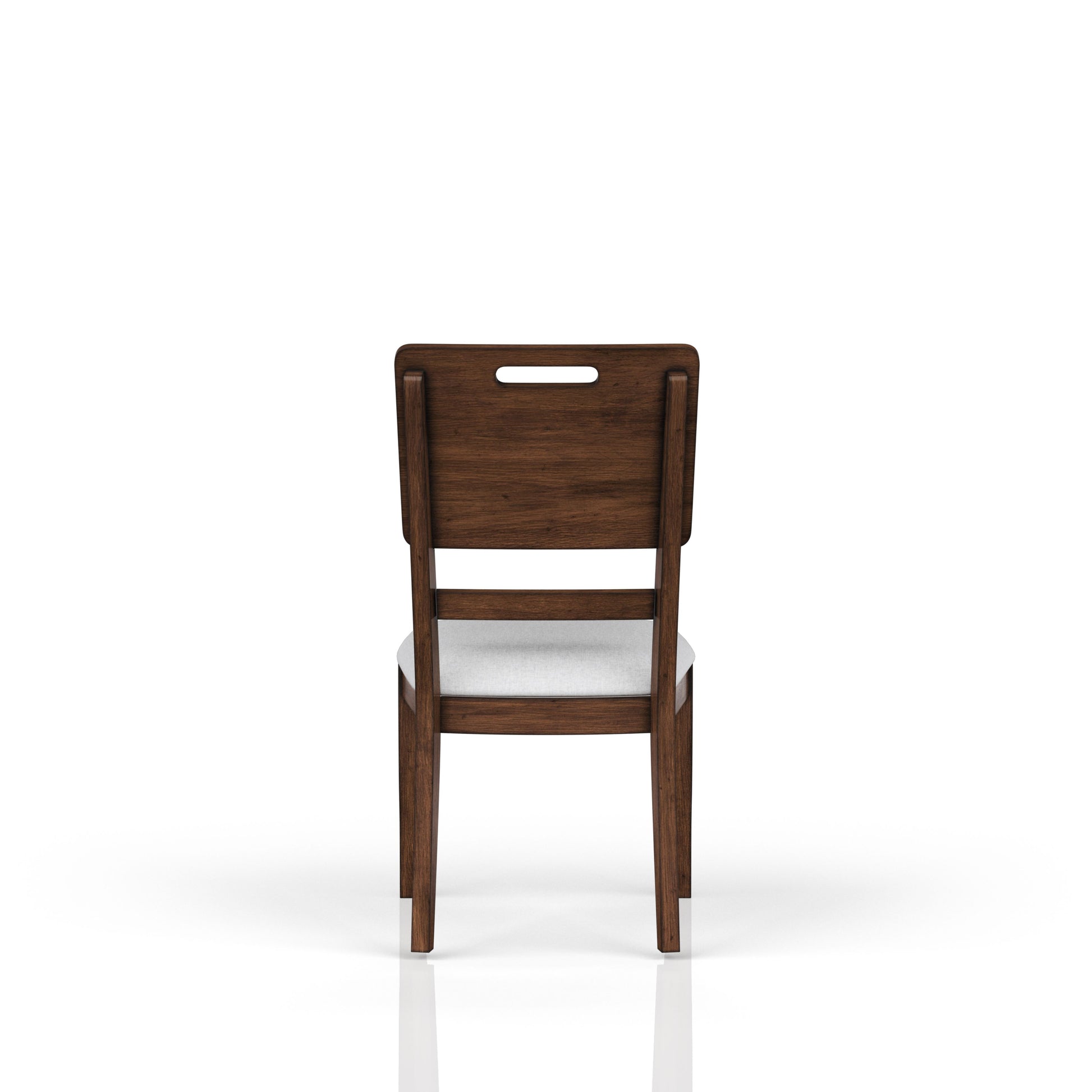 Casual Side Dining Chair Brown Finish Contrasting Upholstered Seat Set Of 2 Brown Solid Wood Mdf