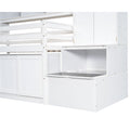 Twin Size Wooden Loft Bed Big Storage With Under Bed Desk, With Drawers, With Shelves, White Twin White Plywood