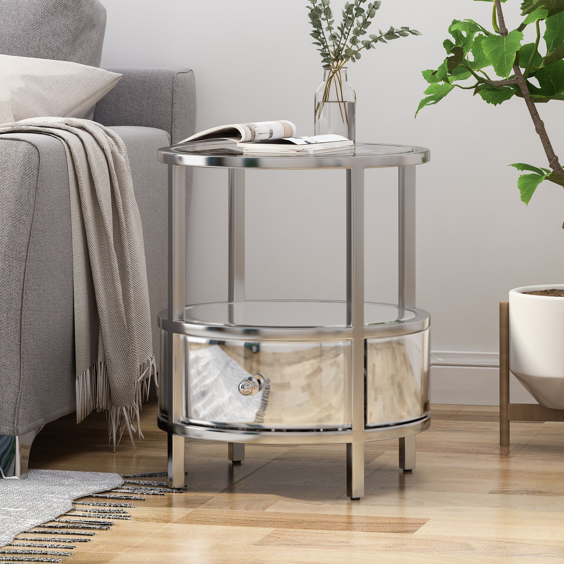 Side Table Clear Tempered Glass