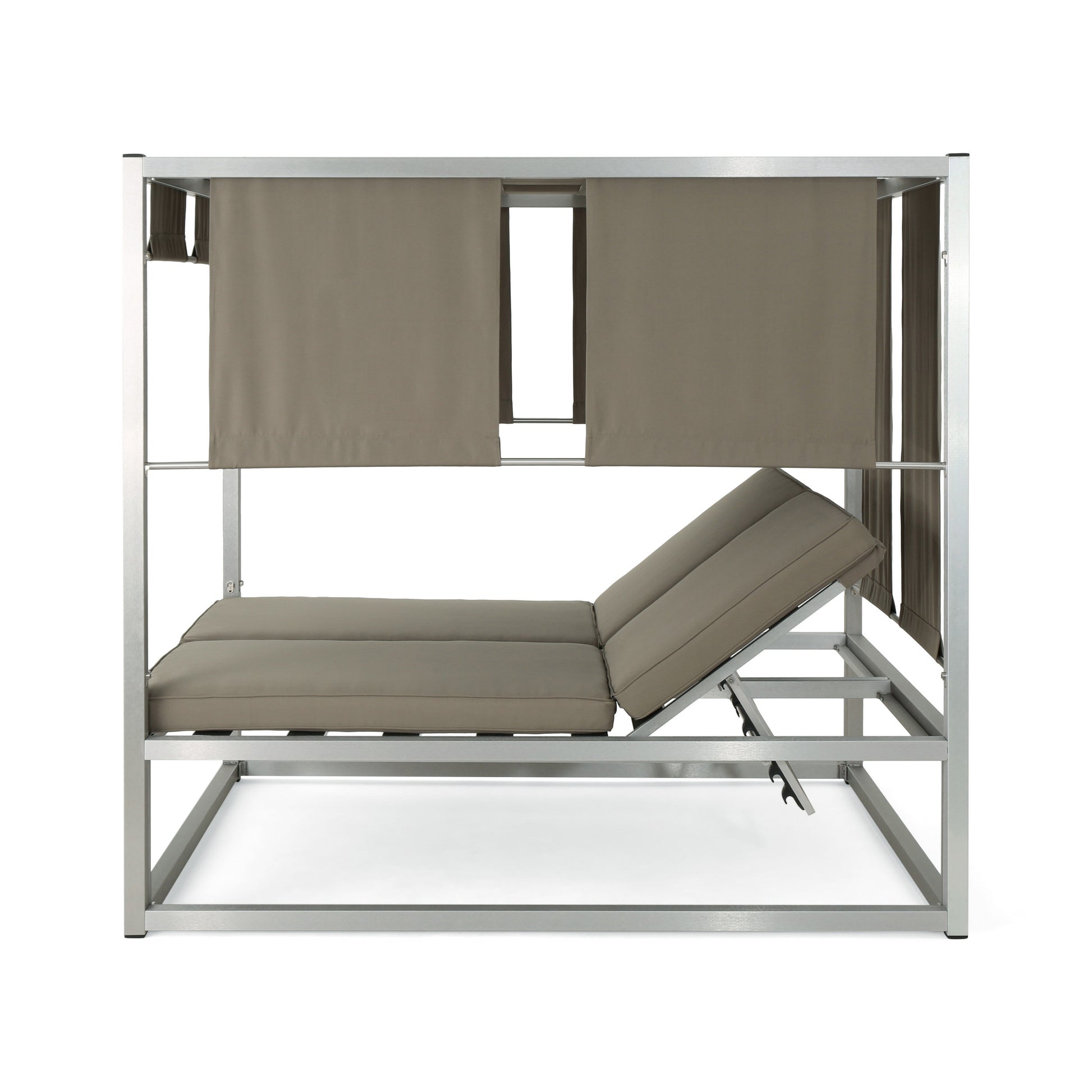 Heminger Daybed A Carton Seat Pannel Feet At The Bottom Of The Tube Vertical Connecting Tube Khaki Fabric