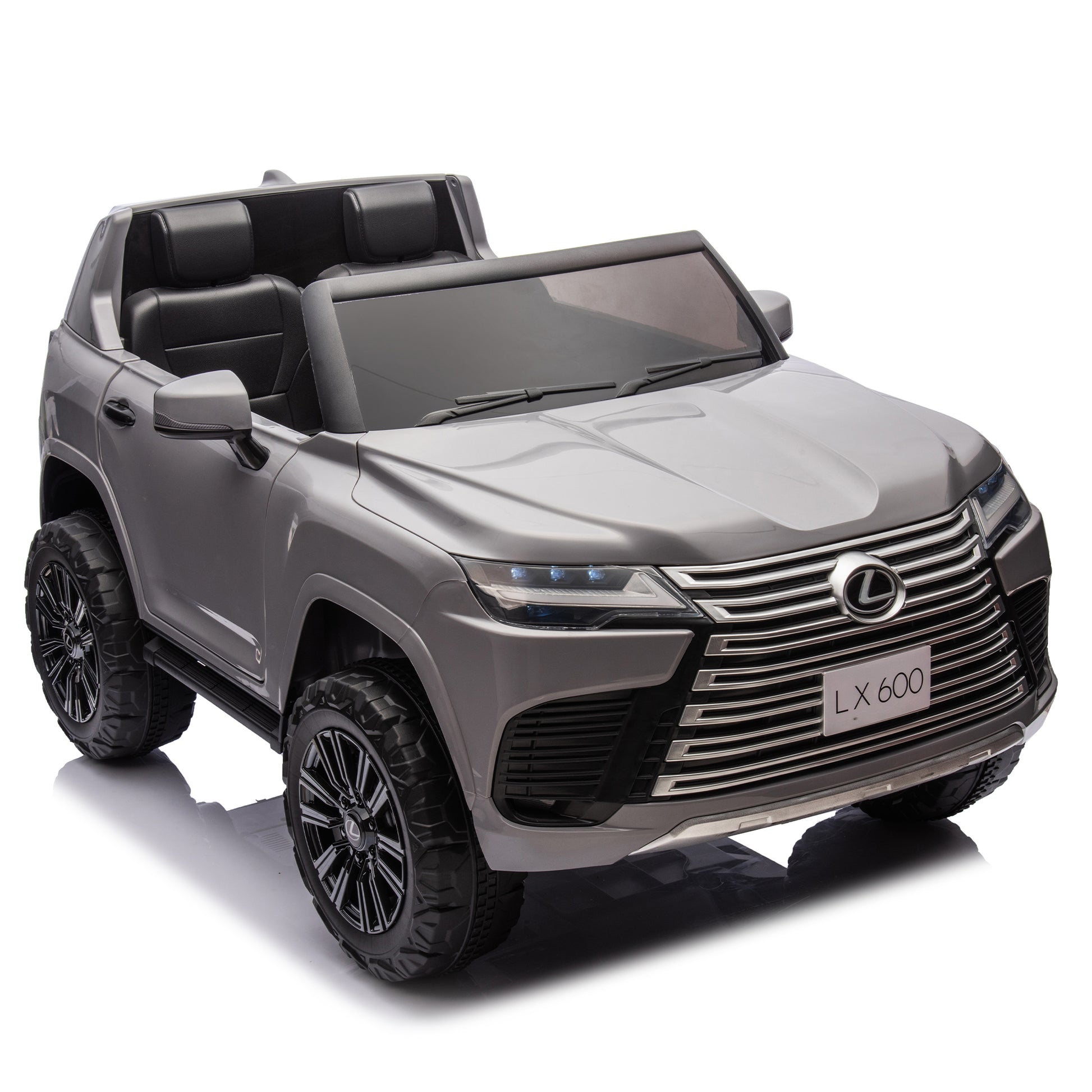 Licensed Lexus Lx600 24V Two Seater Xxl Kids Ride On Car W Parents Control,Seat Width 20 Inches,2Wd,Four Wheel Suspension,Bluetooth,Mp3,Music,Power Display,Speeds 1.86 3.11Mph For Kids. Gray Polypropylene