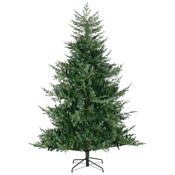 Homcom 7.5Ft Artificial Christmas Tree Holiday D Cor With 1288 Branches, Auto Open, Steel Base, Wide Shape, Easy To Shape Branches Green Plastic