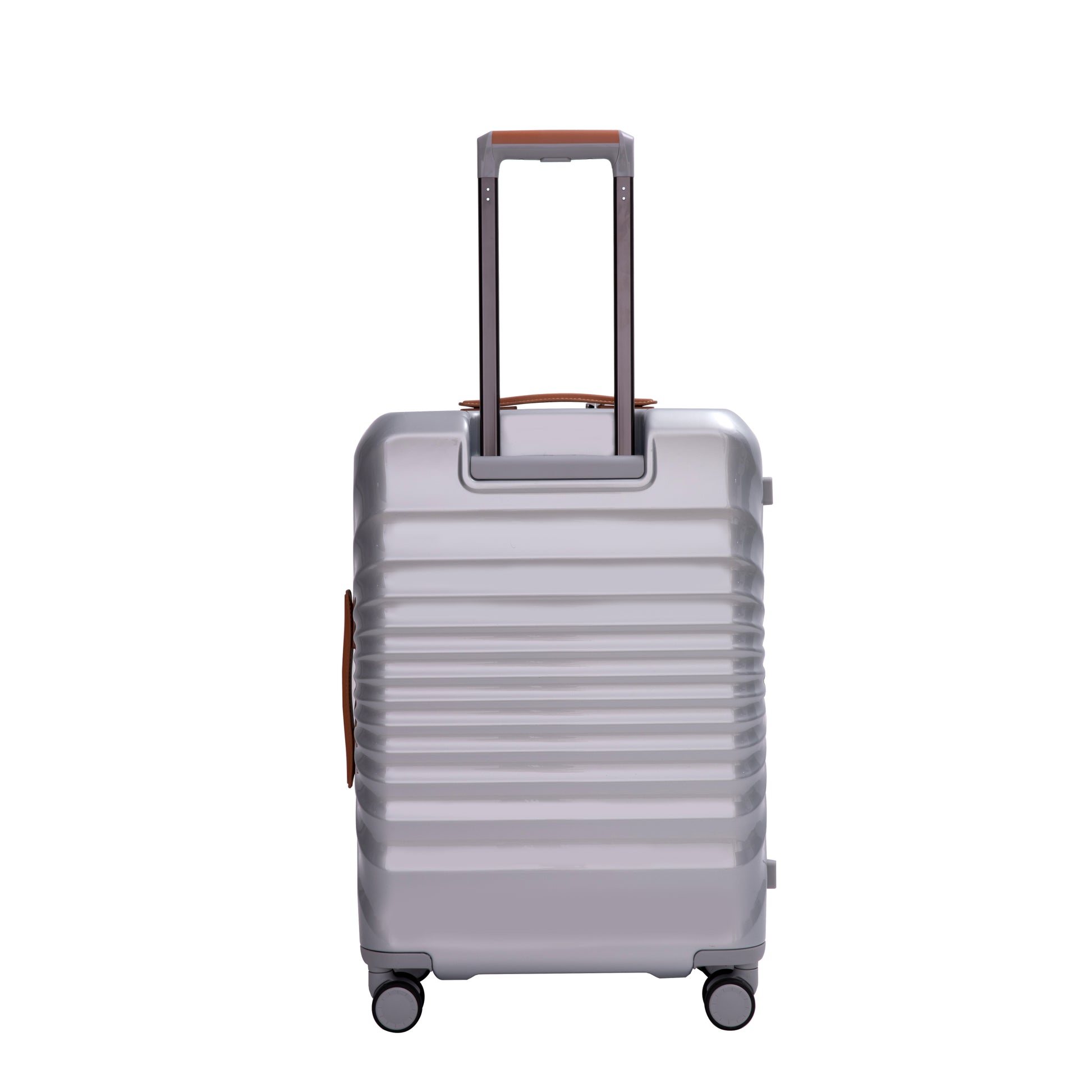 28" Luggage Lightweight Suitcase Tsa Lock Usb Port Luggage Wheel Lock Artificial Leathertop Handle Spinner Wheels Silver Silver Abs Pc