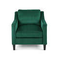 Velvet Club Chair, Green Green Velvet Wood Primary Living Space Cushion Back Casual,Contemporary Flared Arms Velvet 1 Seat