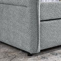 Daybed With Trundle Upholstered Tufted Sofa Bed, Full Size, Boucle Fabric, Grey 83