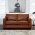 Dillon Leather Loveseat Brown Down Filling Genuine Leather