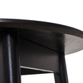 Black Round Table, All Solid Wood, Can Sit 2 4 People Diameter 31.5 Inches Black Solid Wood