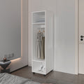 Benson Wardrobe In Melamine With Mirror And Open Storage White Bedroom Contemporary,Modern Particle Board Melamine