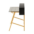 Techni Mobili Home Office Writing Desk With Riser, Gold Gold Writting Desk Office Modern Rectangular Rectangular Mdf Metal