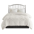 3 Piece Tufted Cotton Chenille Da Duvet Cover Set Queen Off White Cotton