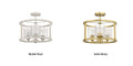 3 Light Kitchen Glass Steel Dimmable Semi Flush Mount Antique Brass Ceiling Lights Steel Metal