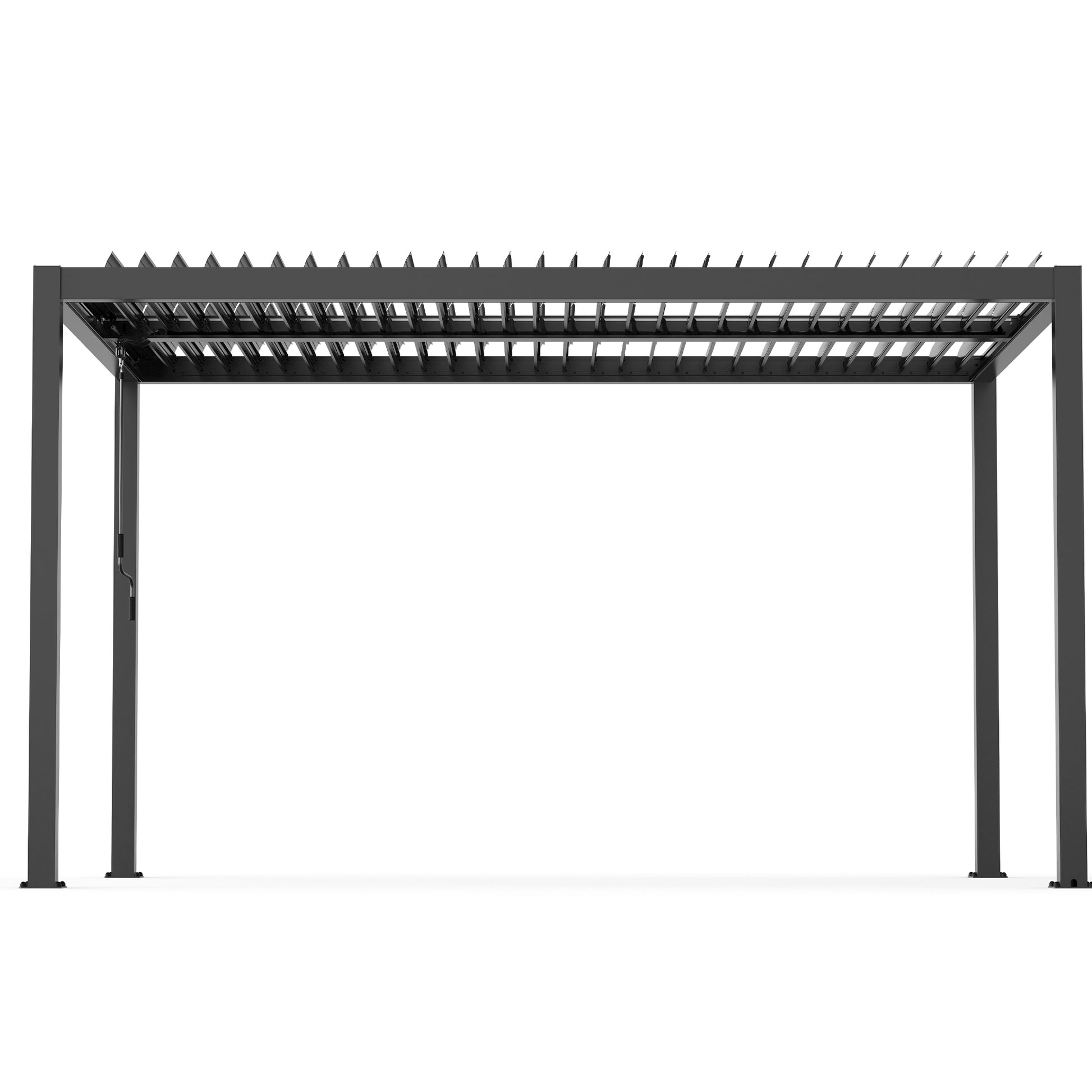 8610C Louver Pergola 10X13Ft Aluminum Frame & Louvers Black Garden & Outdoor High Wind Resistant Gazebos Aluminium