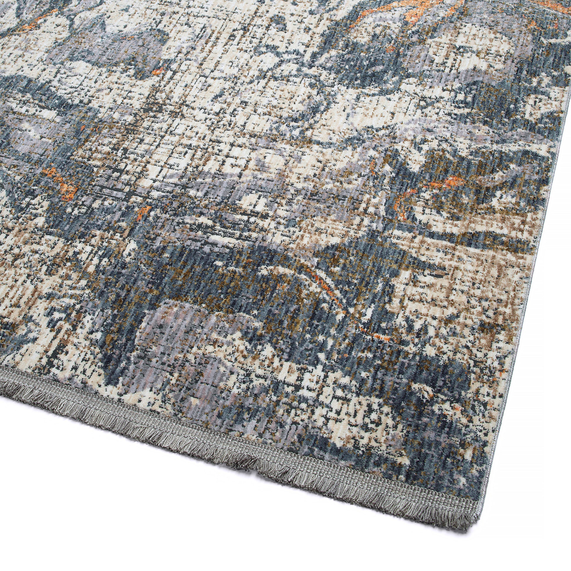 Modern, Abstract, Cut Pile 1'10" X 2'6" Rectangle Throw Rug Grey Multi Polyester