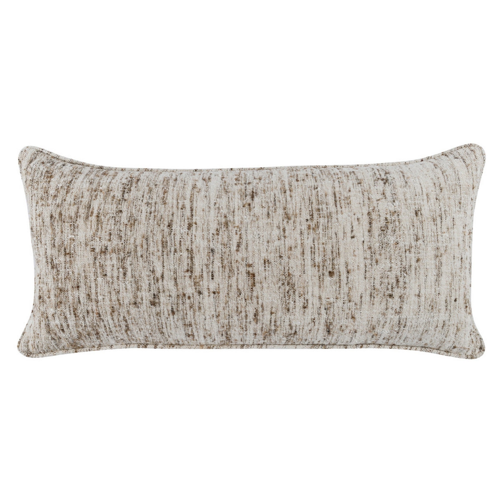 16 X 36 Accent Lumbar Throw Pillow, High Low Texture, Woven Fabric, Ivory Ivory Fabric