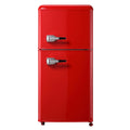 3.5Cu.Ft Compact Refrigerator Mini Fridge With Freezer, Small Refrigerator With 2 Door, 7 Level Thermostat Removable Shelves For Kitchen, Dorm, Apartment, Bar, Office, Red Red Kitchen Modern Abs Steel Q235