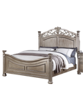 Formal Traditional Antique Silver 1Pc California King Size Bed Unique Design Headboard Footboard Bedframe Box Spring Required California King Antique Silver Wood Bedroom American Traditional,Classic,Contemporary,Luxury,Traditional Pine Bed Frame Plywood