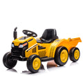 12V Kids Ride On Electric Tractor Black Knight,Kids Ride On Toy.2Wd,Non Skid Tires, Steering Wheel, Foot Pedal,With Removable Storage Tug,Light,Bluetooth,Music,Mp3,Usb,Power Display For Kids Aged 3 . Yellow 50 99 Lbs Polypropylene