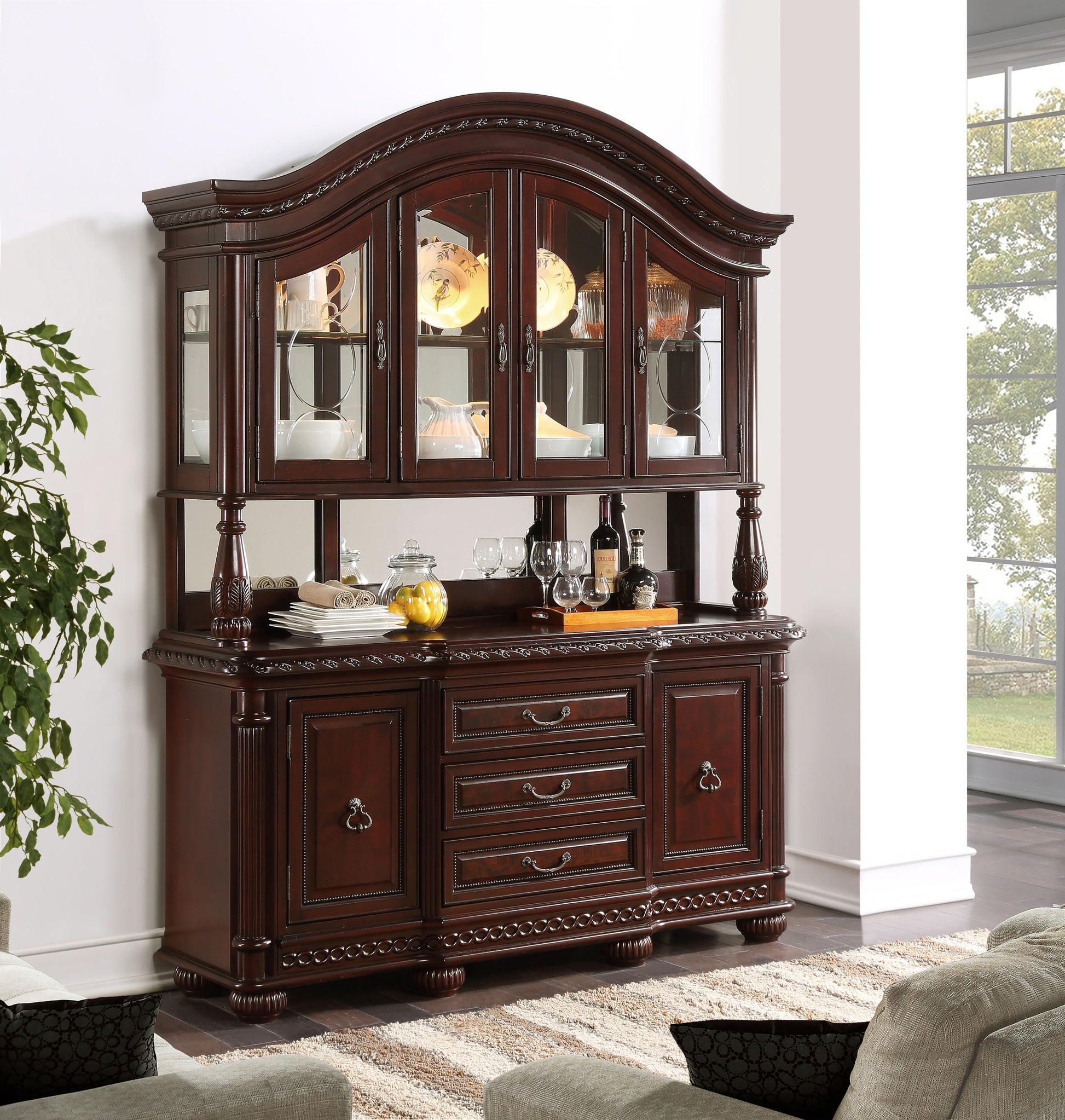 Antoinette Buffet Dark Brown Dark Brown Wood