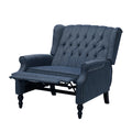 One And Half Seater Recliner Navy Blue Fabric