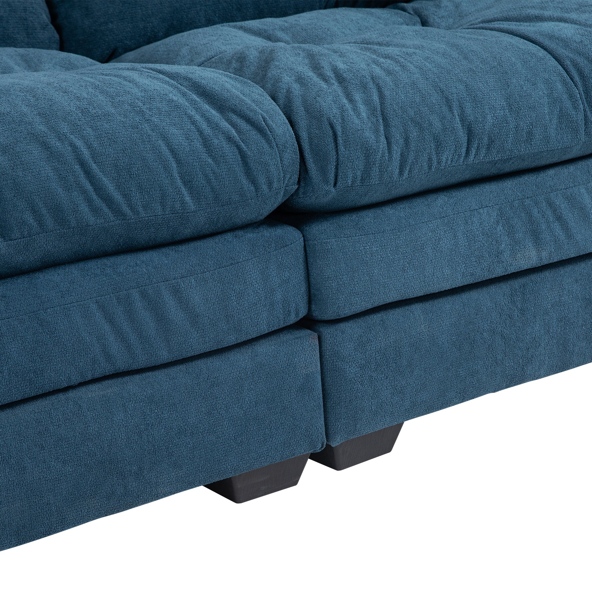 84" Chenille Recliner Sofa Small Sofa Loveseat Deep Seat Sofa Couch With 2 Throw Pillows & Memory Foam For Living Room Apartment Office Lounge Blue Blue Memory Foam Chenille,Upholstered 2 Seat