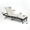 Steel Folding Lounge Sets Outdoor Rattan Adjustable Back 3 Pieces Cushioned Patio Folding Chaise Lounge With Folding Table Beige No Beige Seats 2 Garden & Outdoor Steel