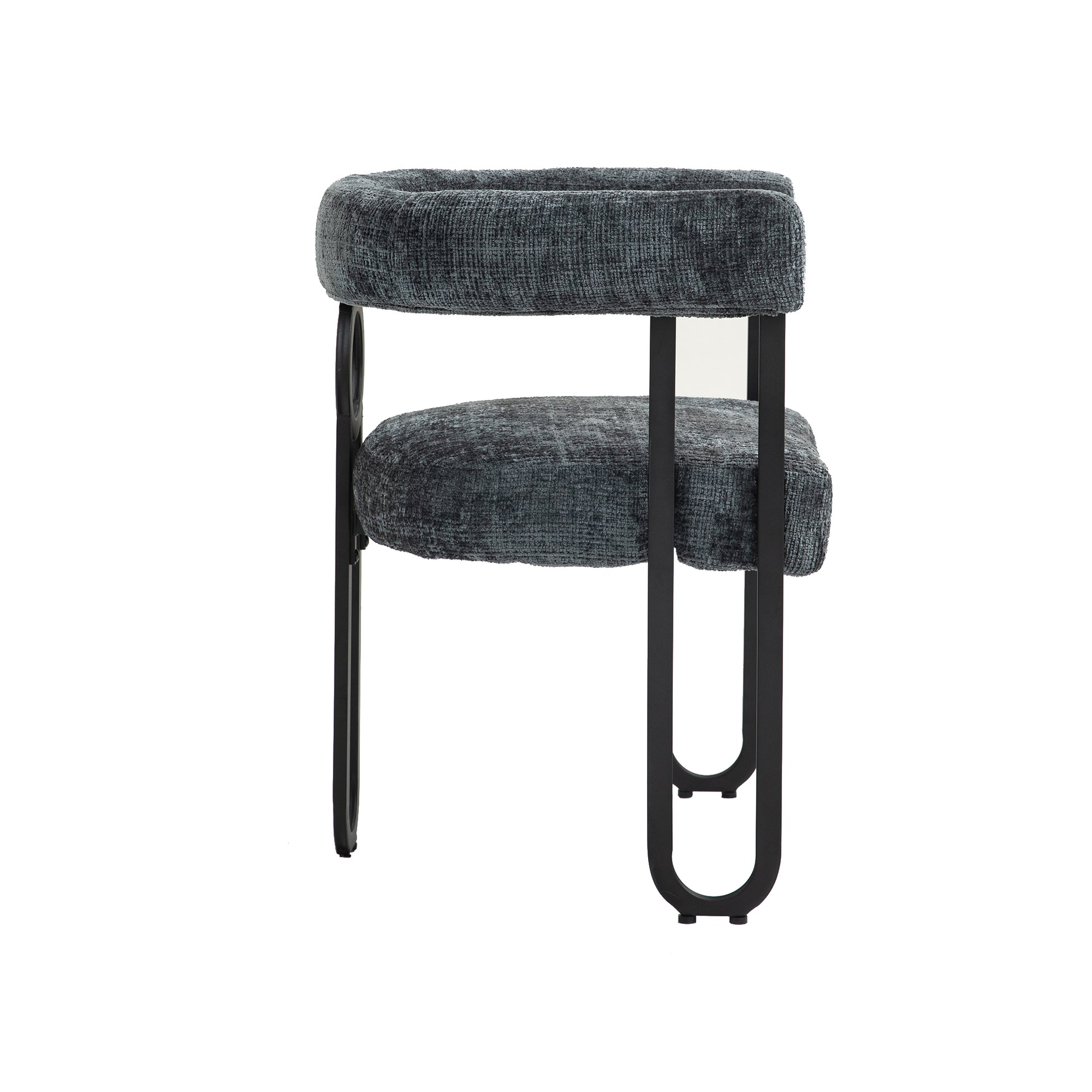 Coolmore Contemporary Designed Chenille Fabric Upholstered Accent Dining Chair Barrel Side Chairs Kitchen Armchair For Living Room Set Of 1 Gray Chenille Gray Primary Living Space Foam Chenille