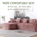 Coolmore Boucle Sofa 3 Seater For Living Room Oversized Comfy Sofa L Shape Sofa Couch With Chaise Home Furniture Sleeper Sectional Sofa For Apartment, Office Left Hand Facing Pink Pink Primary Living Space Foam Boucle 3 Seat