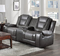 Modern Luxury Living Room Sofa Set 2Pc Reclining Sofa Loveseat Formal Furniture Premium Faux Leather Upholstery Comfortable Two Tone Gray Finish Dark Gray,Light Gray Faux Leather Wood Primary Living Space Luxury,Modern Plywood,Solid Wood 5 Seat