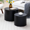 Round Coffee Table Set Of 2, Nesting Coffee Tables For Mdf With Veneer .For Living Room,Office,Bedroom,Natural, 4Colors Black Primary Living Space Modern Coffee & End Tables Round Mdf