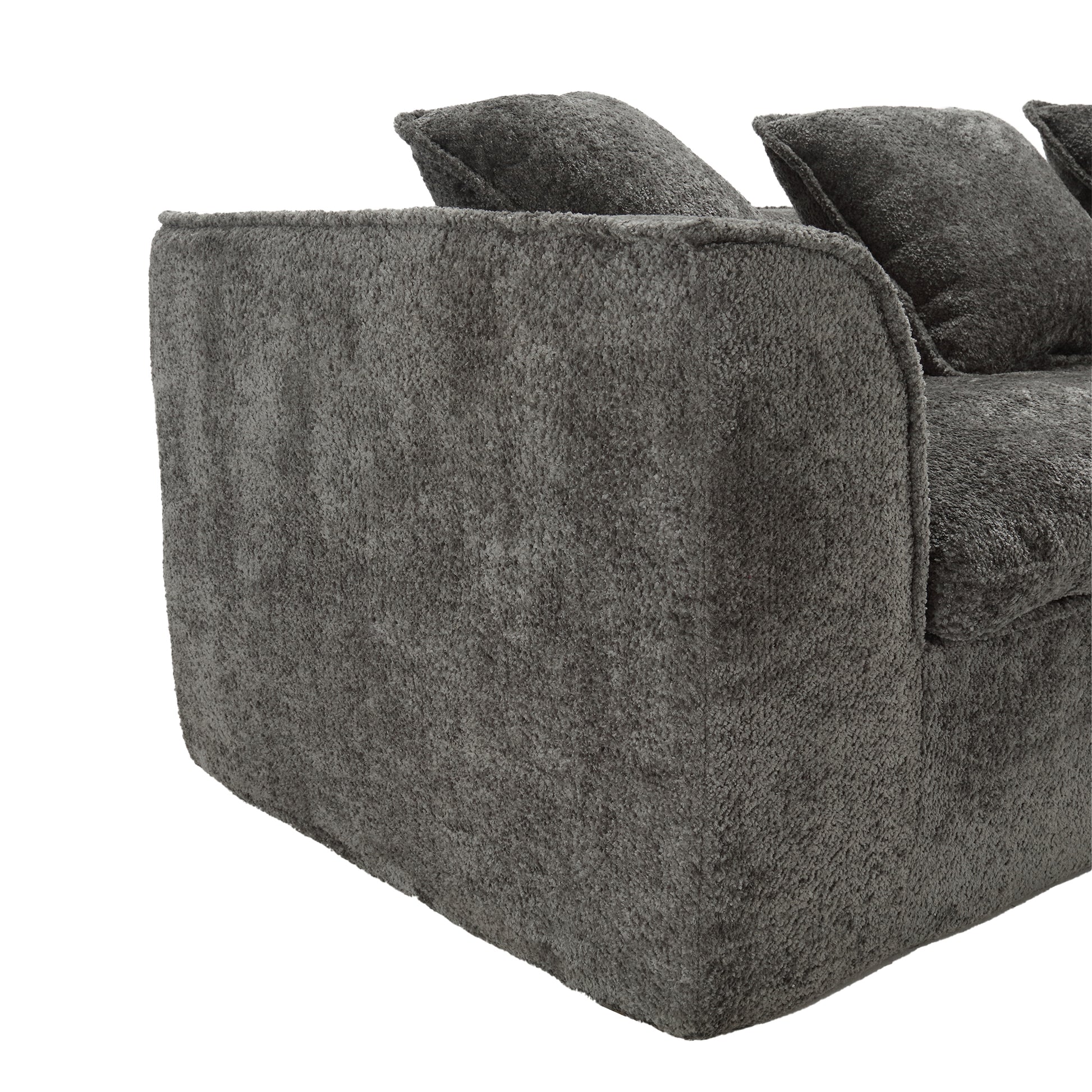 Coolmore Boucle Sofa 3 Seater For Living Room Oversized Comfy Sofa Unique Double Seat And Corner Construction For Apartment, Office Left Hand Facing Gray Gray Primary Living Space Foam Boucle 3 Seat