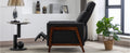 Wood Framed Pu Leather Recliner Chair Adjustable Home Theater Seating With Thick Seat Cushion And Backrest Modern Living Room Recliners, Black Old Sku:Pp289527Aab Black Pu Pu