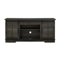 Multipurpose Sliding Door Tv Stand Large Storage Cabinet With 2 Sliding Fluted Glass Tempered Doors, Tv Up To 65'', Tv Desk Storage Rack, Charcoal Grey, 59.13