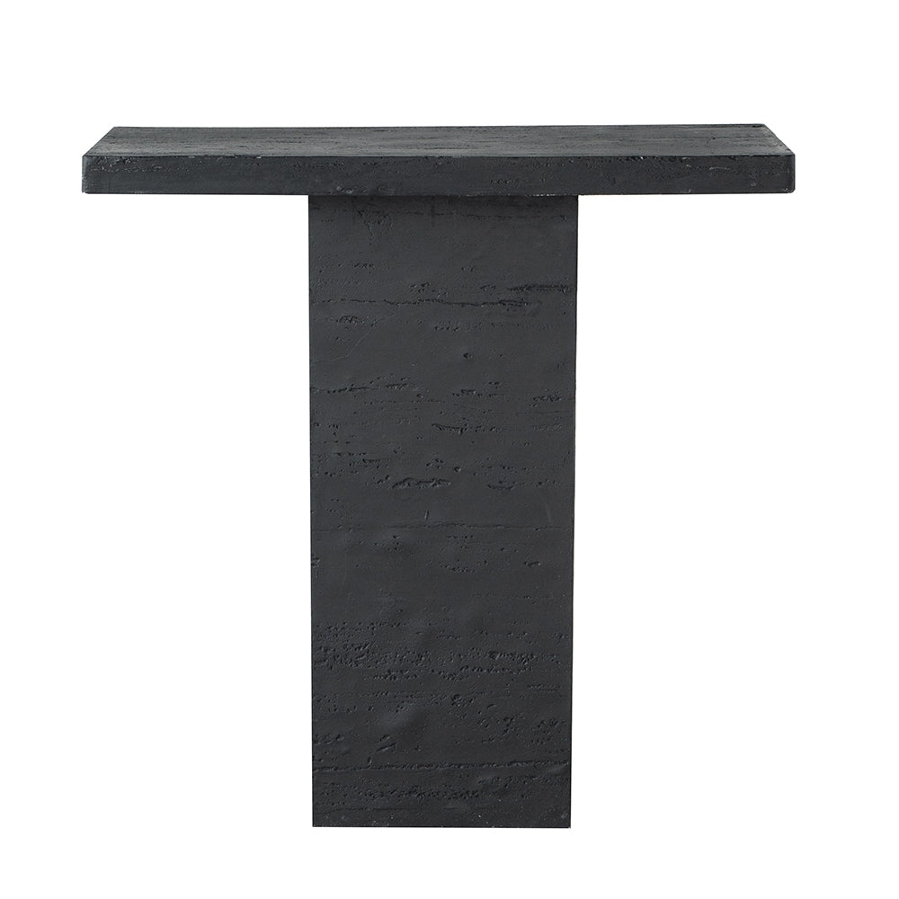 35.5X14X35.5" Black Square Coffee Table With Pedestal Base Black Primary Living Space Contemporary,Industrial,Minimalist,Modern,Ultra Modern Magnesium Oxide