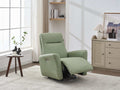 Swivel Glider Recliner Chair, 270 Power Recliner Rocking Chair Nursury Chair For Living Room Bedroom Apartment Green Faux Leather