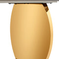 Modern Rectangular Table With 0.4 Inch Black Patterned Tabletop And Gold Legs, Suitable For Kitchen, Dining Room, And Living Room 63 Inches * 31.4 Inches * 30 Inches Gold Sintered Stone