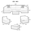 Patio Furniture, Outdoor Furniture, Seasonal Pe Wicker Furniture, 7 Set Wicker Furniture With Tempered Glass Coffee Table Dark Gray Pe Rattan Iron Waterproof Fabric
