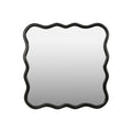 Solid Wood Wavy Square Mirror Black 36