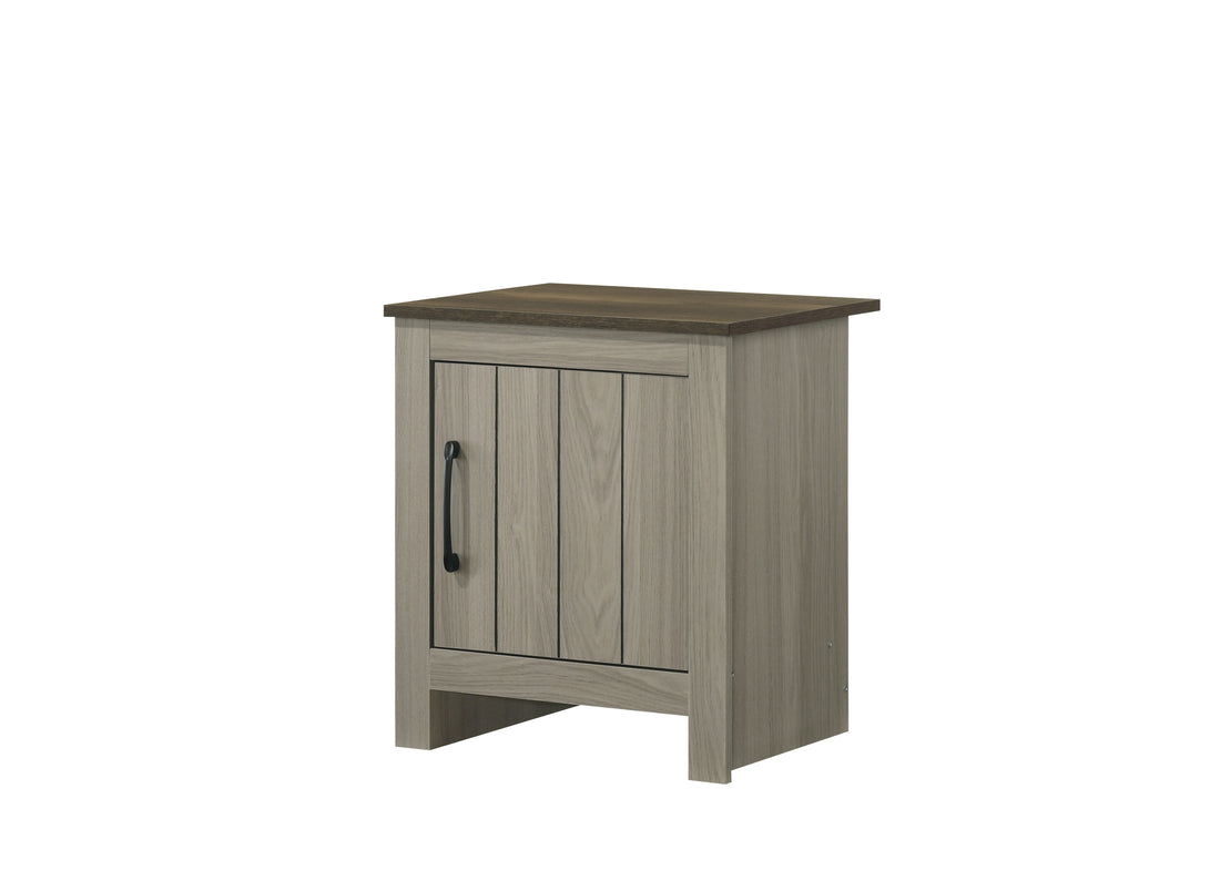 Nyla 16"W Gray Oak End Table, Side Table, Nightstand With Cabinet Door Gray Wood