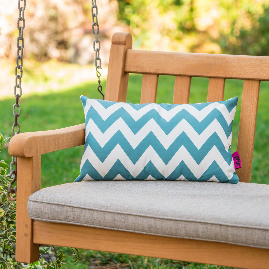 Marisol Chevron Rectangular Pillow Set Of 2 Teal Fabric