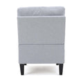 Mirod Comfy 5 Pieces L Shaped Sofa With Wooden Legs, Modern Side Chairs For Living Room Light Grey Fabric 4 Seat