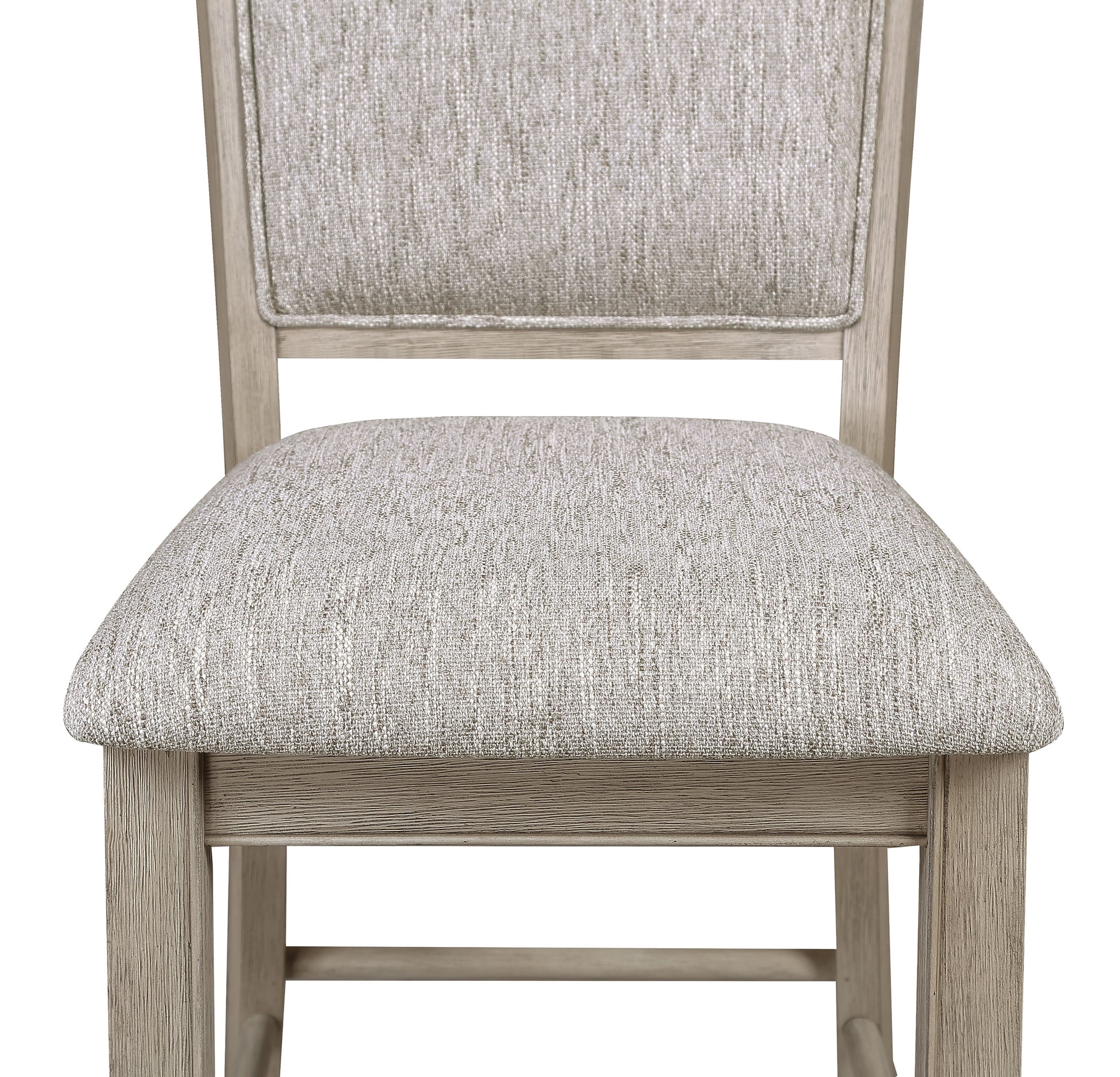 Farmhouse Style 2Pc Tan Beige Gray Finish Counter Height Chair Bar Stool Footrest Upholstered Back Seat Wooden Dining Room Furniture Beige Gray White Dining Room Contemporary,Farmhouse Dining Chairs