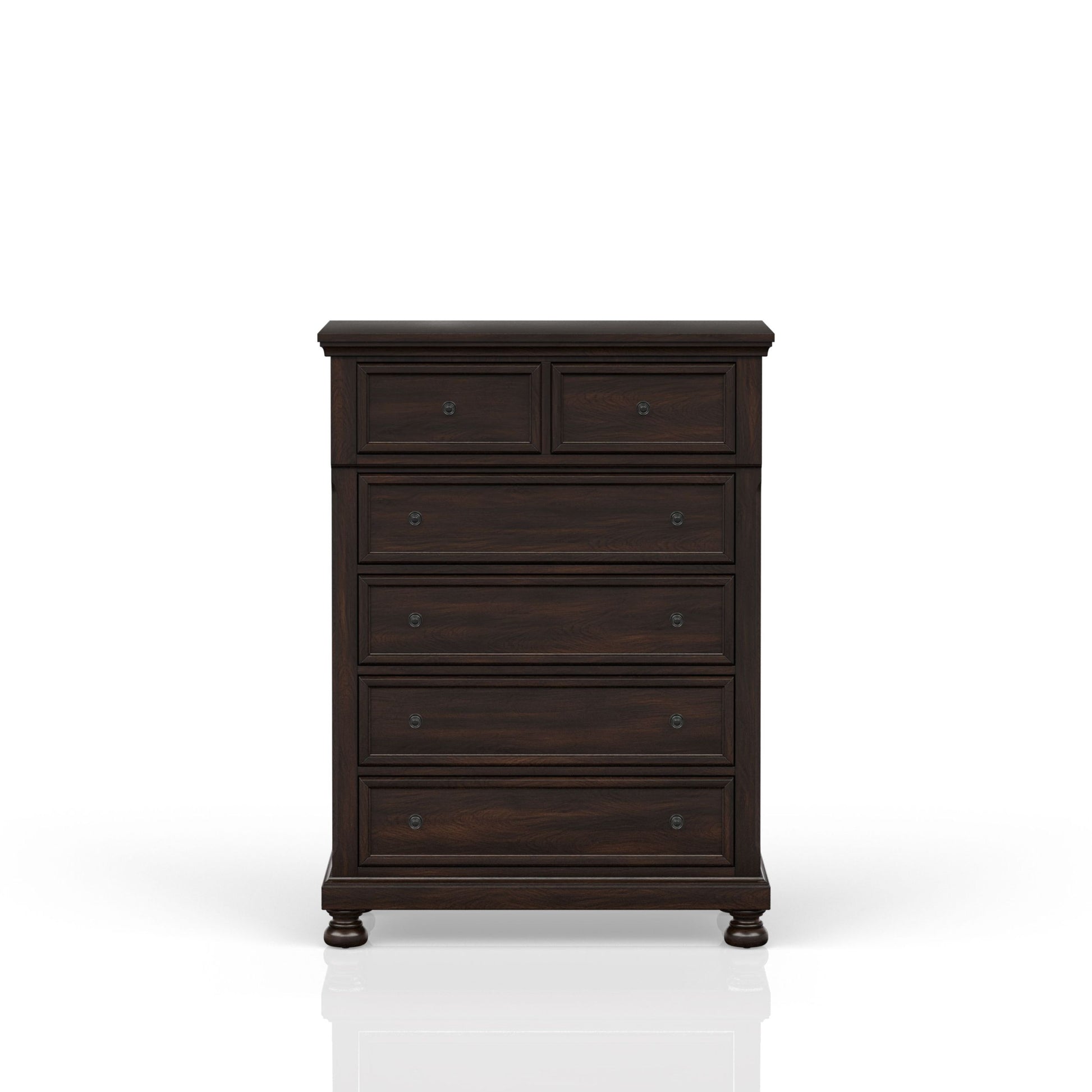 Dark Cherry 5 Drawer Chest Cherry Solid Wood Mdf