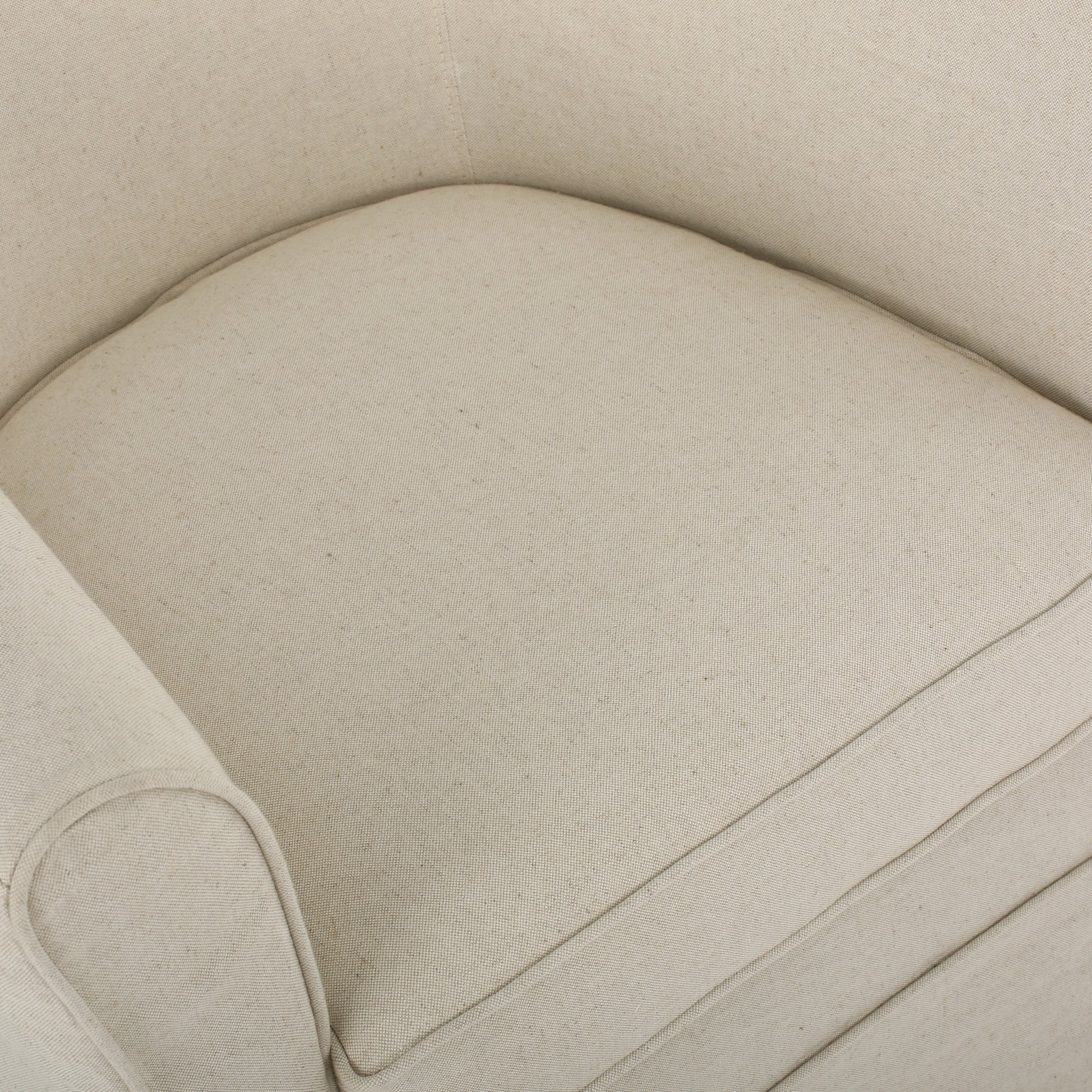 Swivel Chair With Loose Cover Natural Fabric