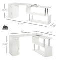 Homcom Rotating Computer Desk, 55