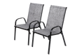 2 Piece Patio Chairs, Outdoor Camping Chairs Withtextilene Fabric, Set Of 2 Garden Chairs With Armrest High Backrest For Garden Patio Pool Beach Yard Space Saving Grey Grey Steel