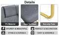 Table And Chair Set.Modern Luxurious Tempered Glass Dining Table Set With 8 Gold Metal Legs And Pu Chairs.White Marble Patterned Sticker Tabletop,Dark Gray Chairs With Gold Metal Legs. Gold,Gray