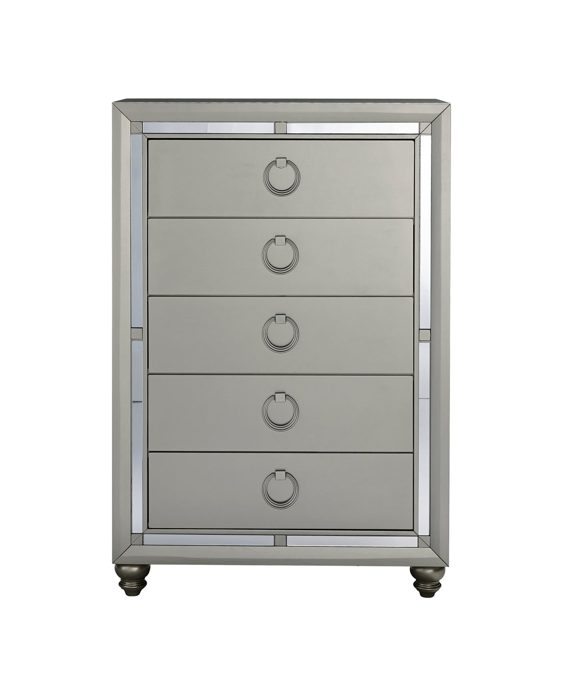 Chloe Gemstone Silver Chest Silver Grey Solid Wood Mdf