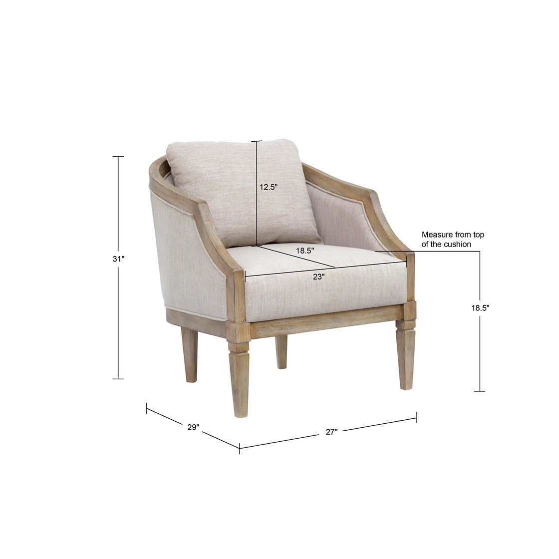 Accent Chair Beige Polyester
