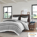 3 Piece Cotton Comforter Set With Chenille Tufting Gray King Cal King King Gray Cotton