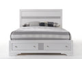 Naima White Finish Queen Bed W Storage White Synthetic Wood